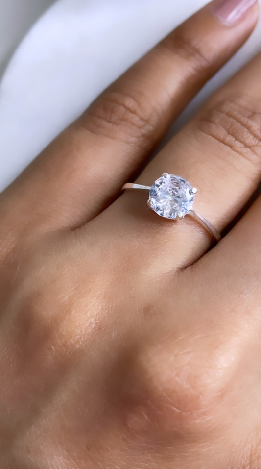 Blair Minimalist solitaire ring in 92.5 silver
