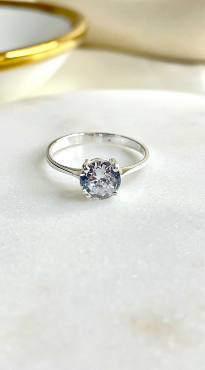 Blair Minimalist solitaire ring in 92.5 silver
