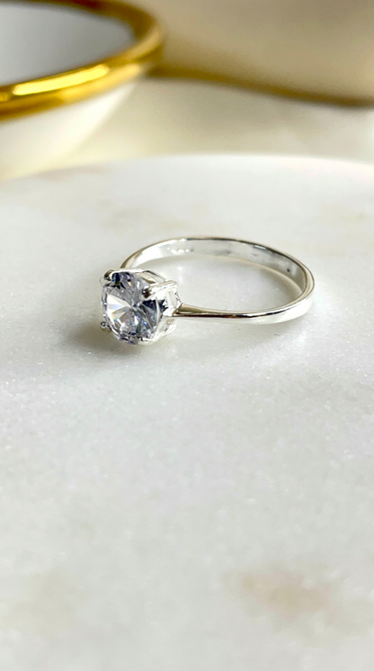 Blair Minimalist solitaire ring in 92.5 silver