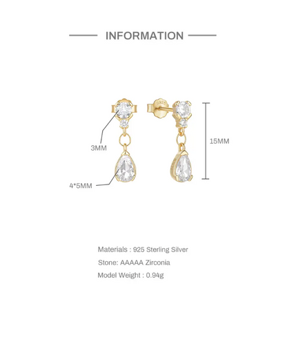 Eva 92.5 Silver Drop Earrings