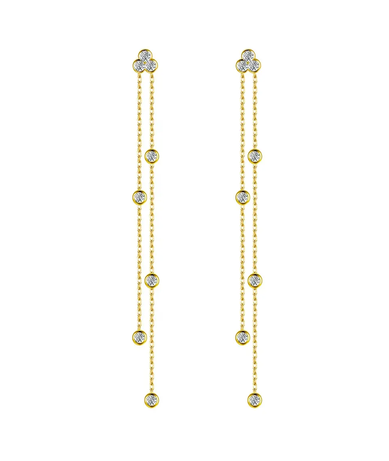 Agatha Zircon Tassel Dangle Earrings in 92.5