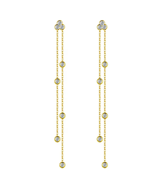 Agatha Zircon Tassel Dangle Earrings in 92.5