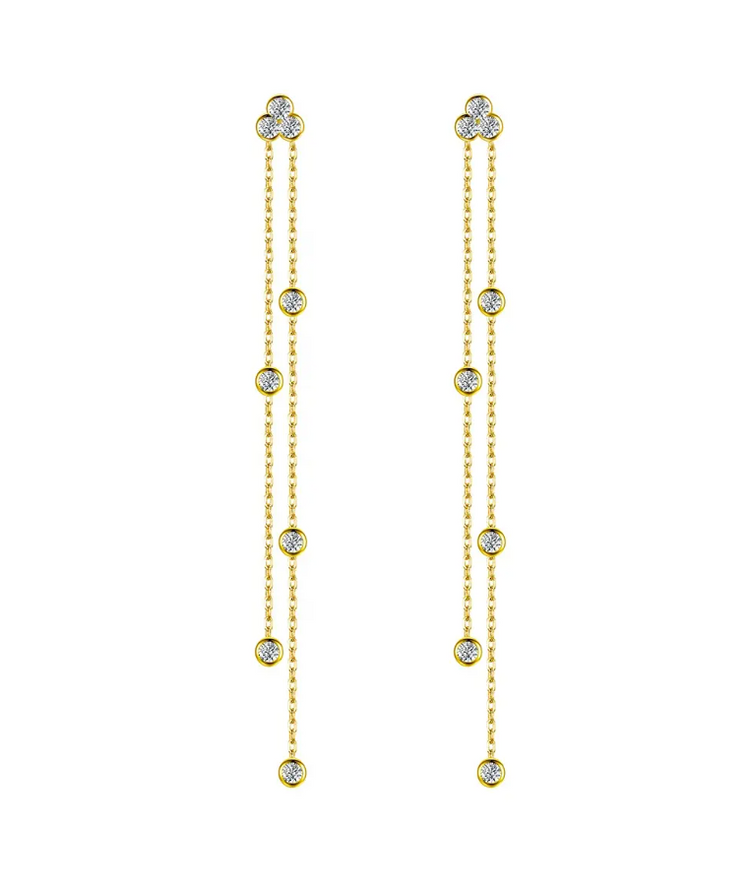 Agatha Zircon Tassel Dangle Earrings in 92.5