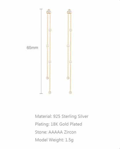 Agatha Zircon Tassel Dangle Earrings in 92.5