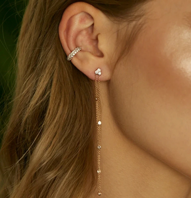 Agatha Zircon Tassel Dangle Earrings in 92.5