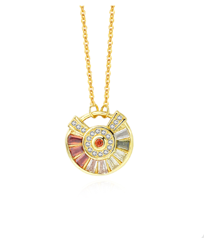 Warm Rainbow Pendant in 92.5 Silver