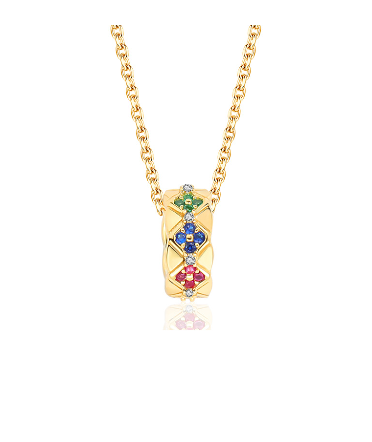 Rainbow Band Pendant in 92.5 Silver