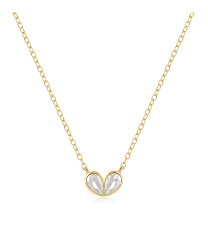 Pear cut heart necklace in 92.5 silver