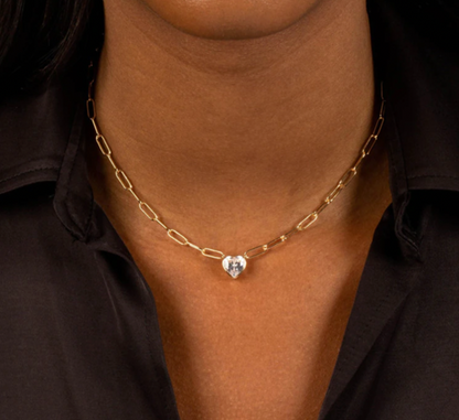 Liev - Pendant with Paperclip Chain in 92.5