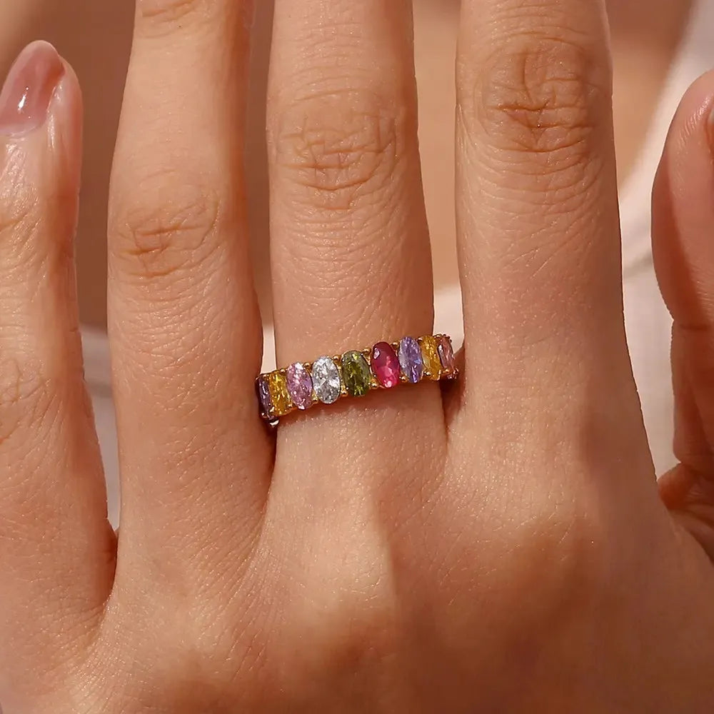 Motley Oval Studded Ring