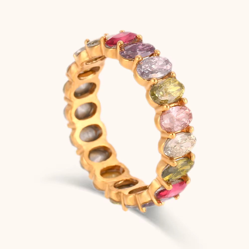 Motley Oval Studded Ring