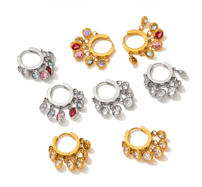 Dancing Crystal hoop Earrings
