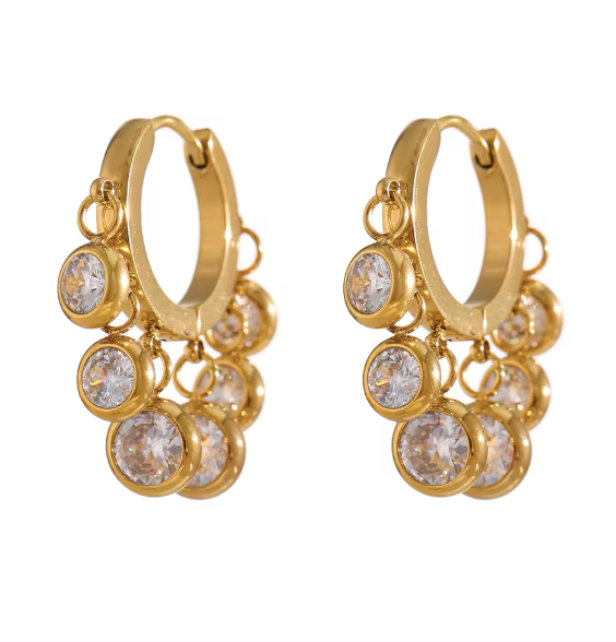 Dancing Crystal hoop Earrings