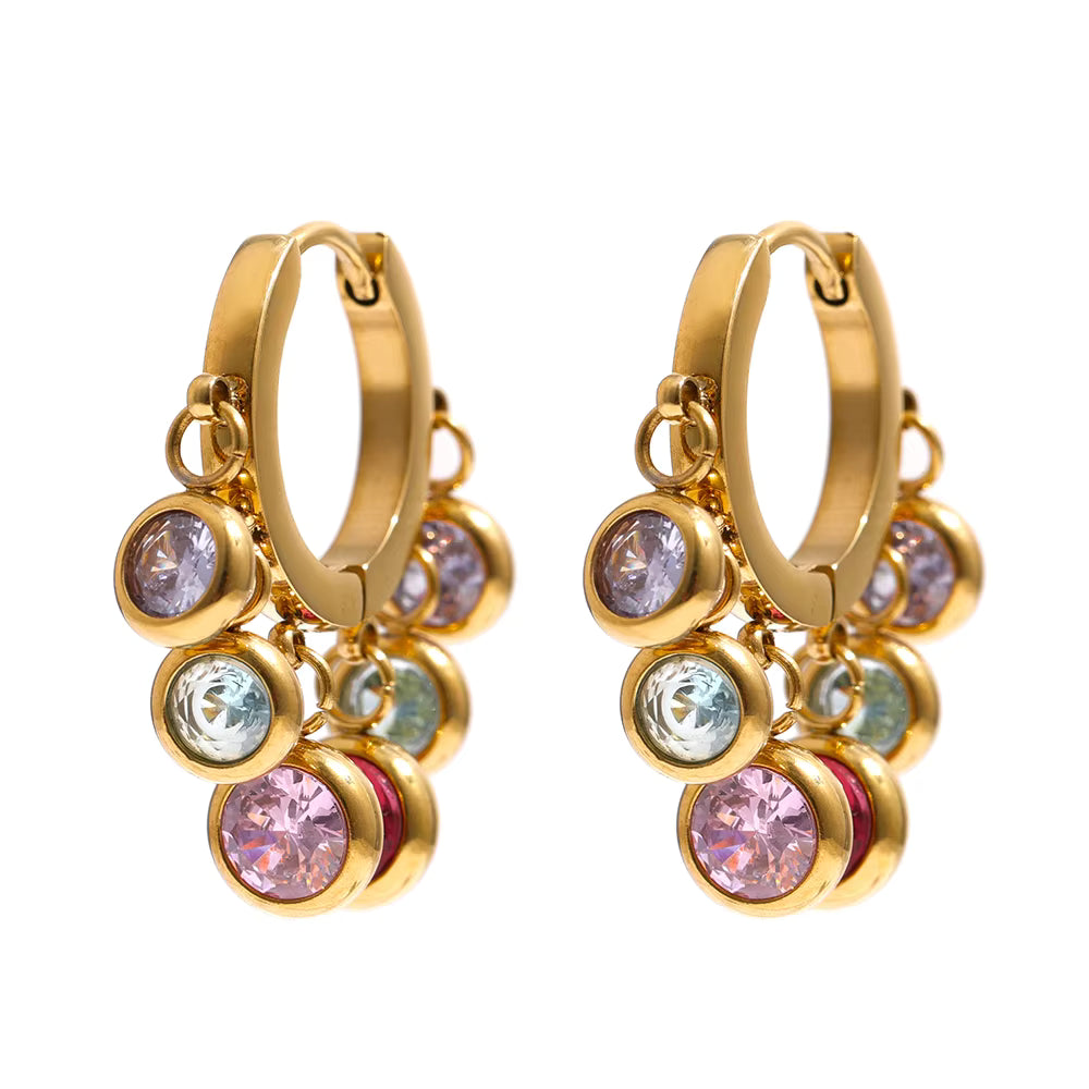 Dancing Crystal hoop Earrings
