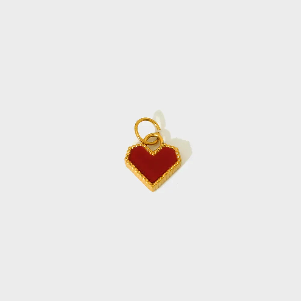 Red Onyx Heart Charm