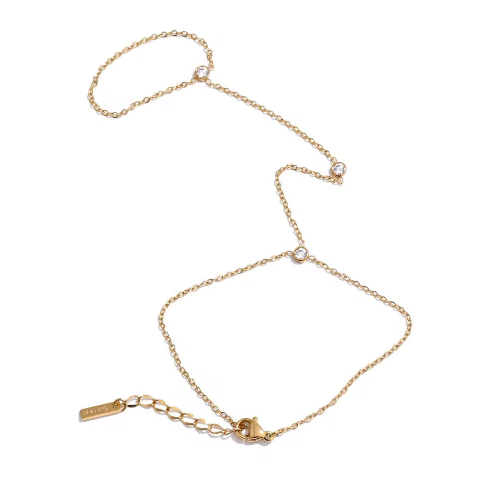 Ray Bezel Handchain bracelet and Ring