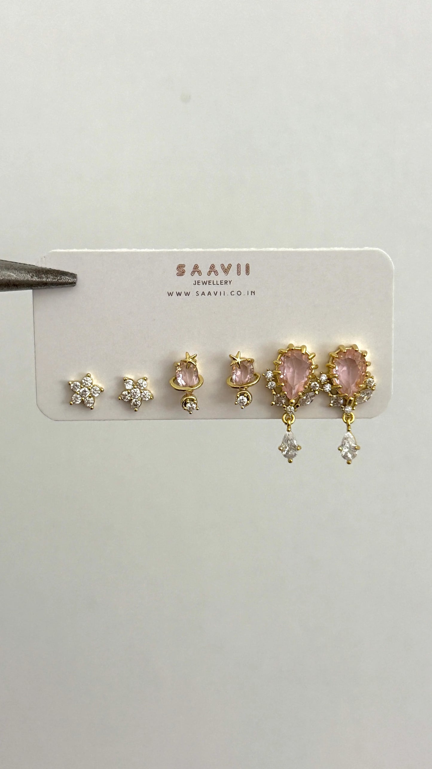Baby Pink Floral Piercing Set