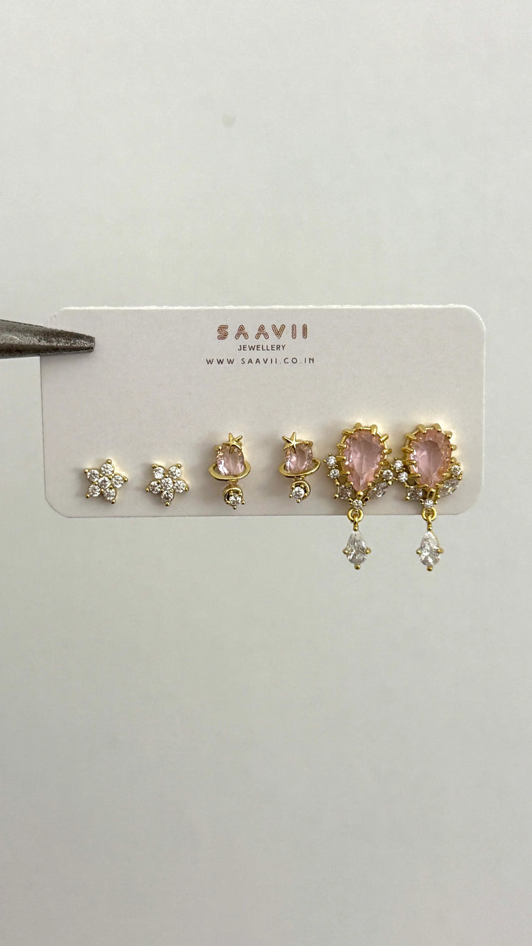 Baby Pink Floral Piercing Set