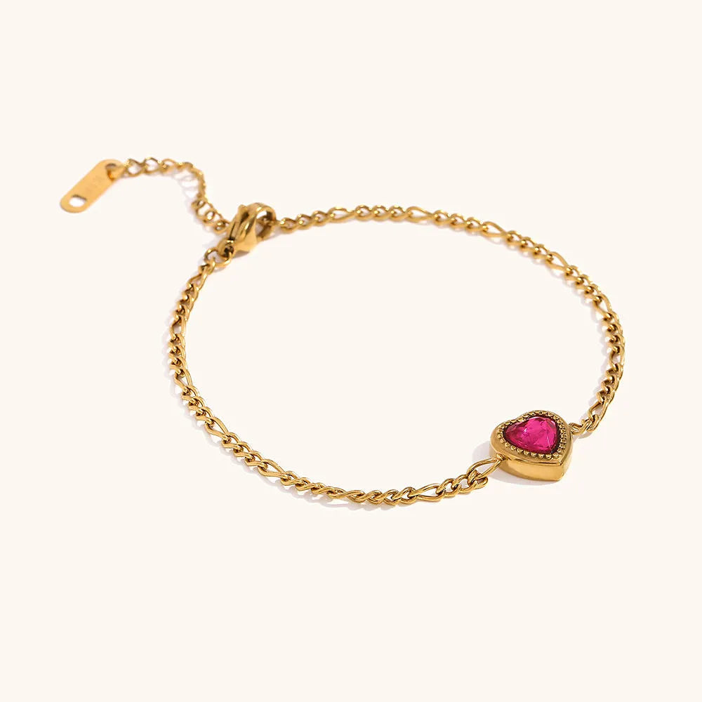 Pink Heart Fluid Bracelet