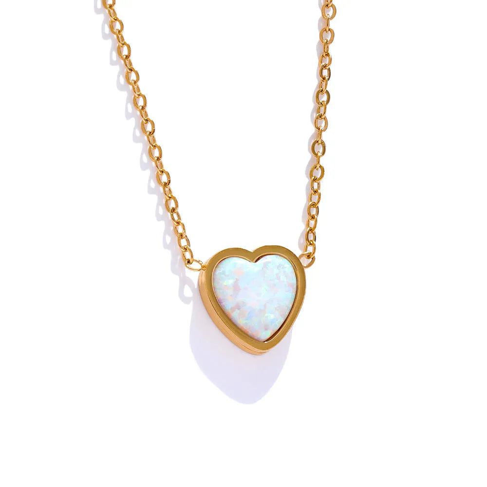 Opal Heart Necklace