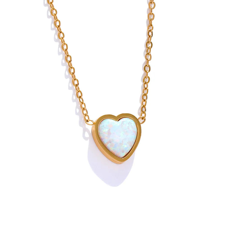 Opal Heart Necklace