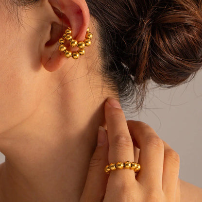 Golden Beads Ear-Cuff (Pair)