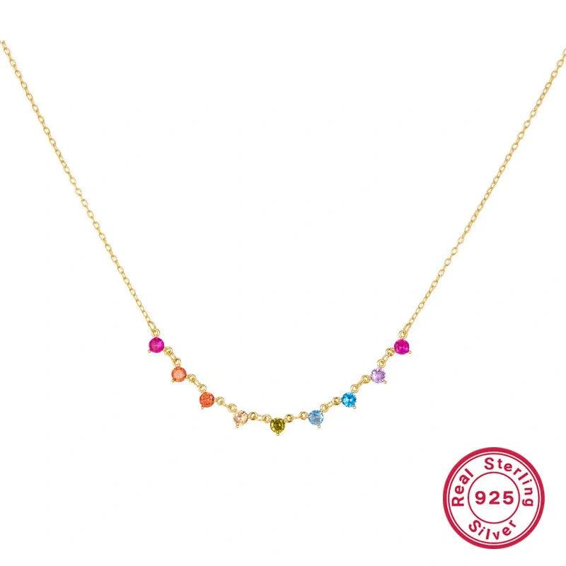 Chelsea Rainbow Necklace in 92.5 Silver