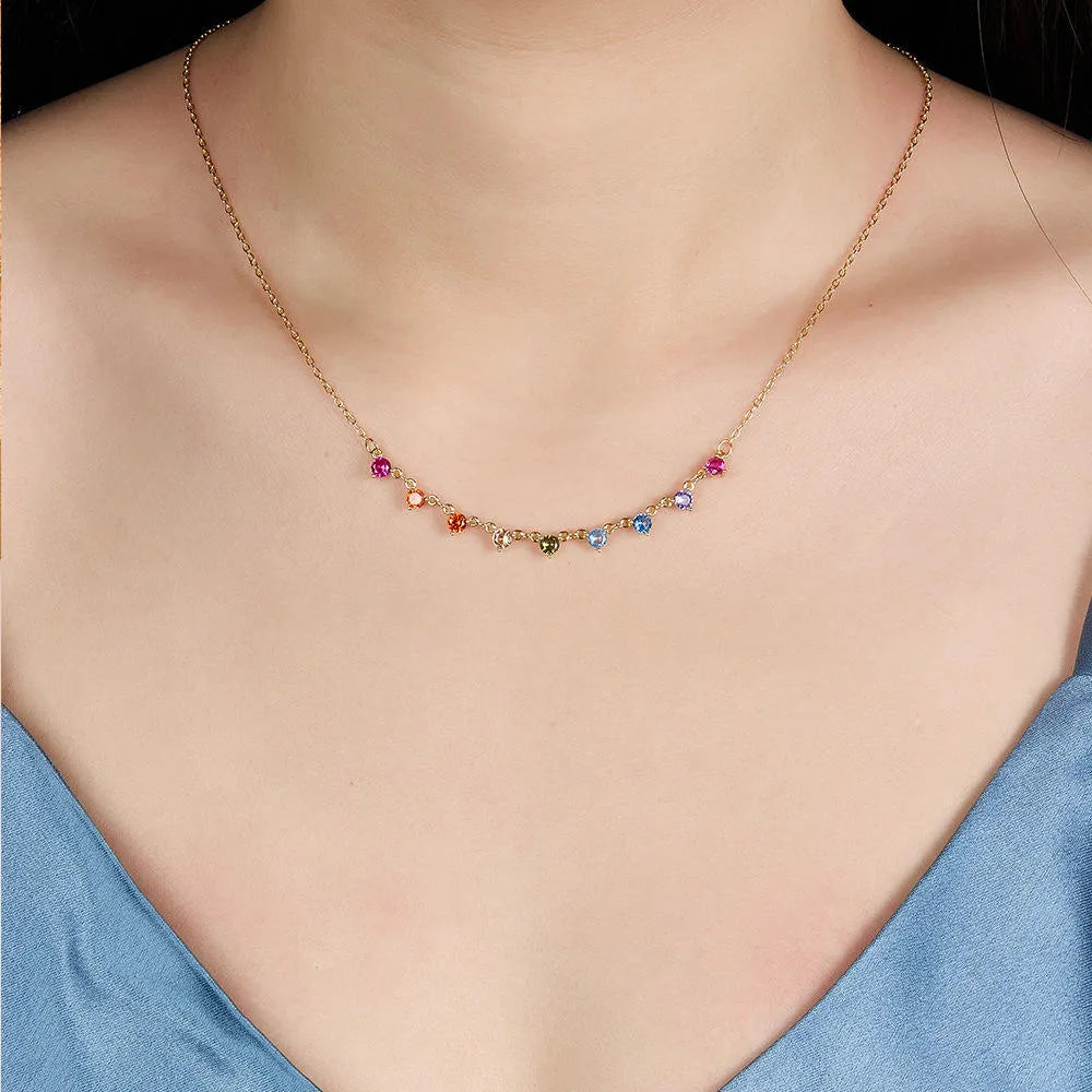 Chelsea Rainbow Necklace in 92.5 Silver