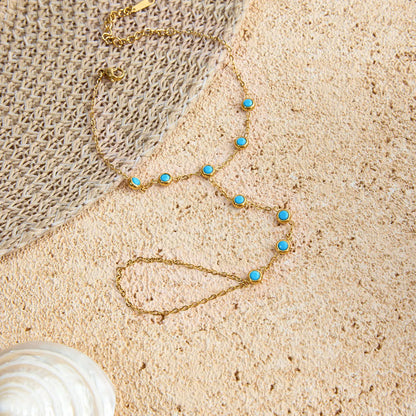 Turquoise Handchain Bracelet with Ring