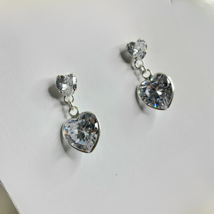 Hearts drop! Studs in 92.5 silver
