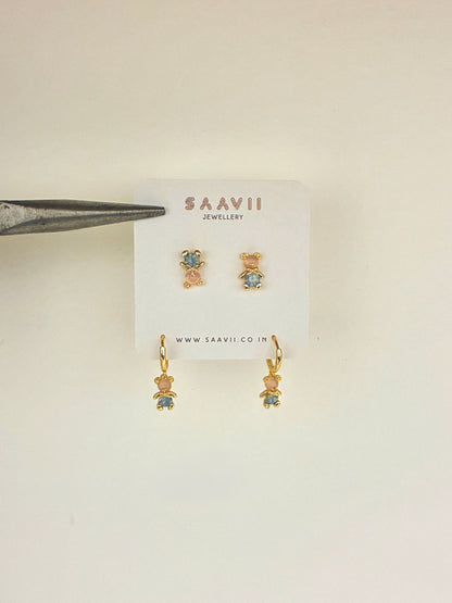 Peachy Blue Teddy Piercing Set