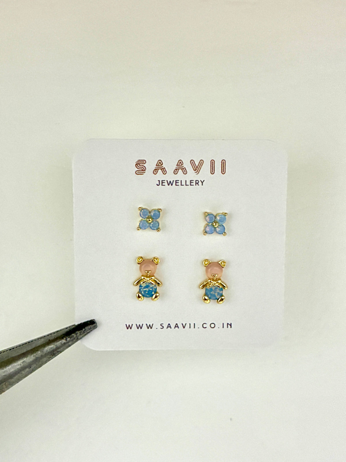 Peachy Blue Teddy Piercing Set
