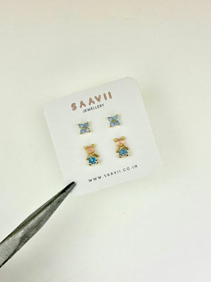 Peachy Blue Teddy Piercing Set