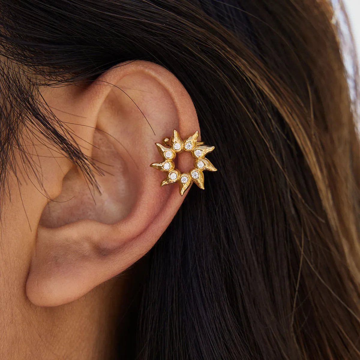 Golden Daisy Ear-Cuff (A Pair)