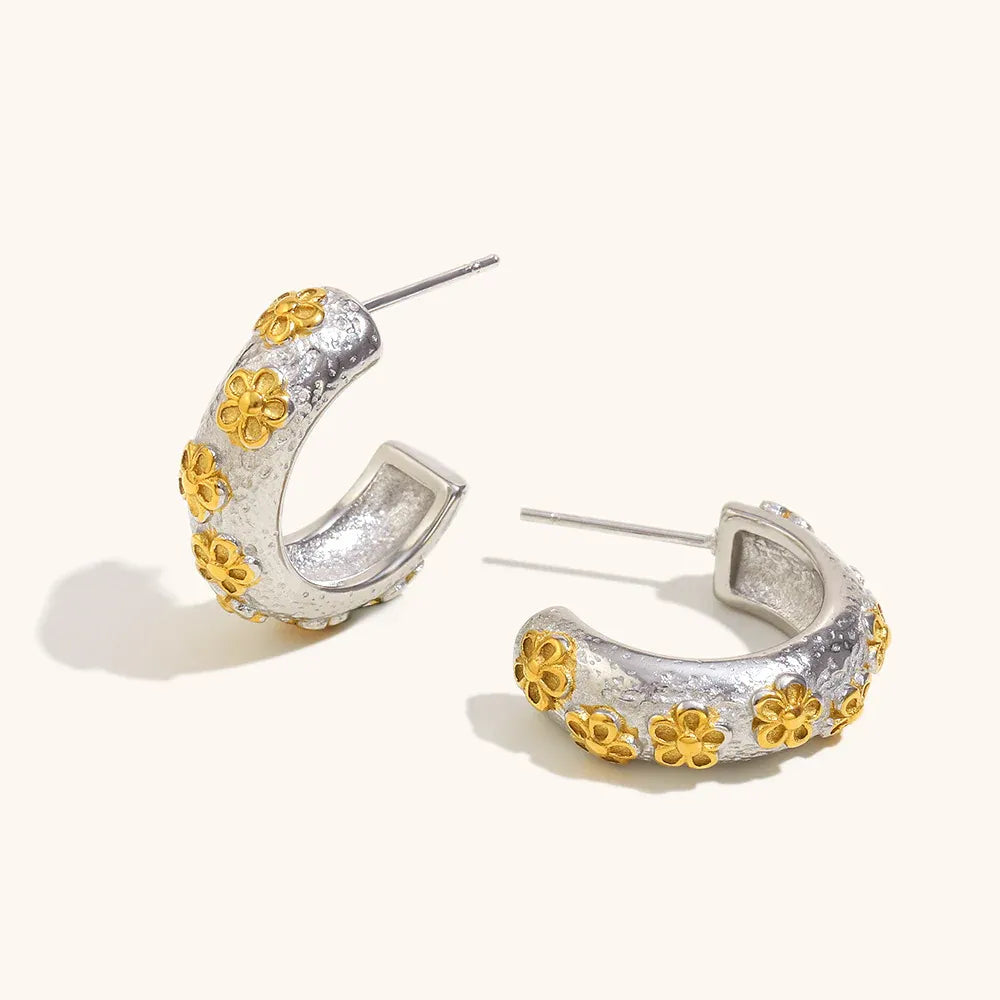 Flora Dual-tone Hoops