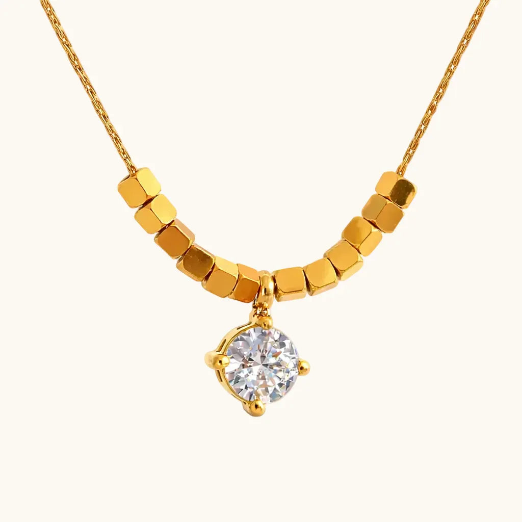 Beaded Solitaire Necklace