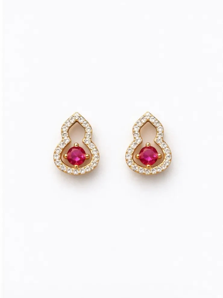 Jesse Ruby Studs in 925 Silver