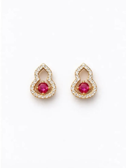 Jesse Ruby Studs in 925 Silver
