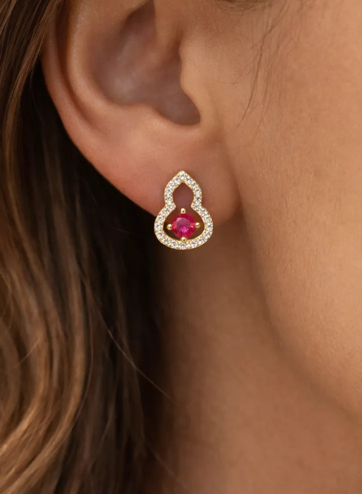 Jesse Ruby Studs in 925 Silver
