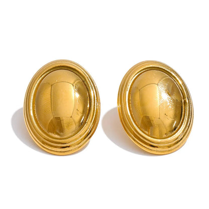 Oval Goldie Studs