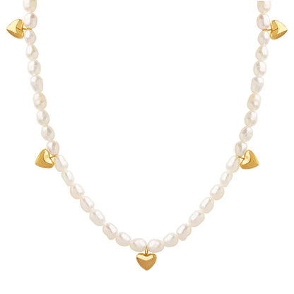 Pricilla Pearl Heart Necklace