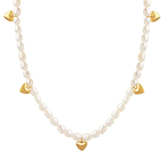 Pricilla Pearl Heart Necklace