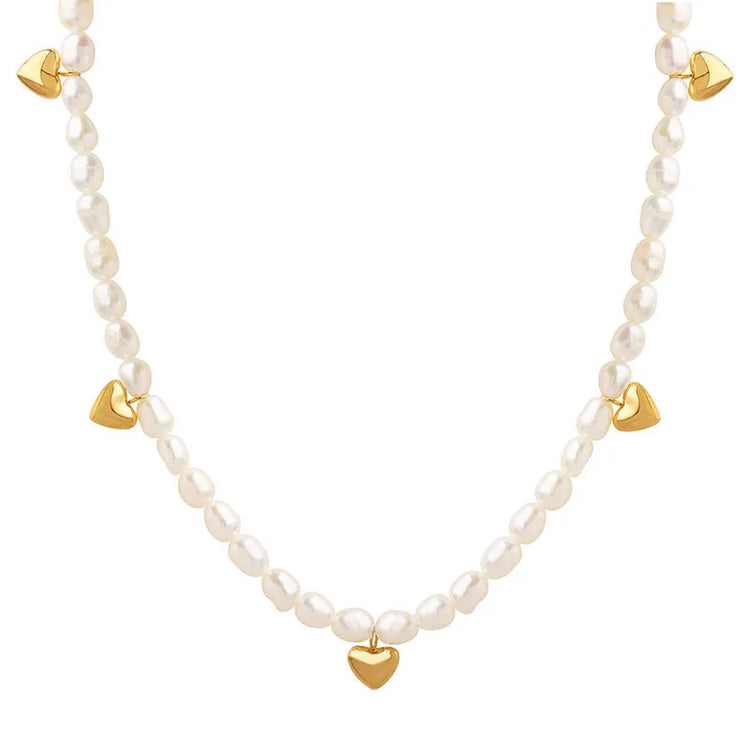 Pricilla Pearl Heart Necklace