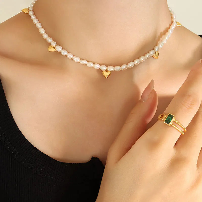 Pricilla Pearl Heart Necklace