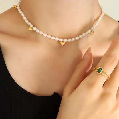 Pricilla Pearl Heart Necklace