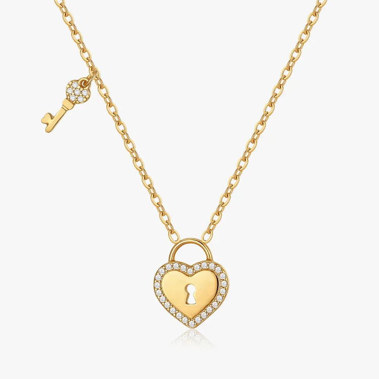 Margot Heart Lock & Key Necklace
