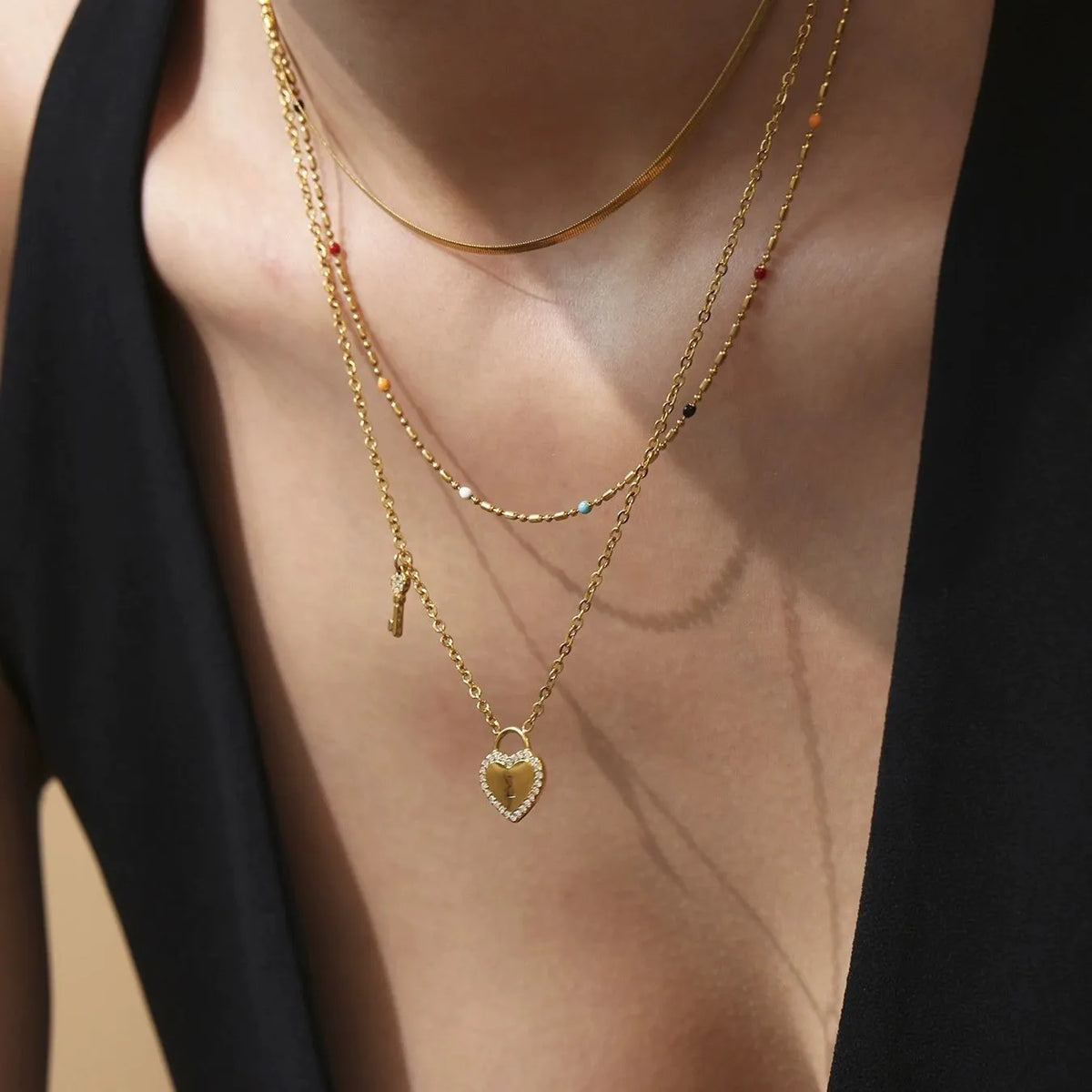 Margot Heart Lock & Key Necklace