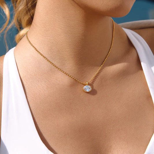Selene Ball Chain Solitaire Necklace