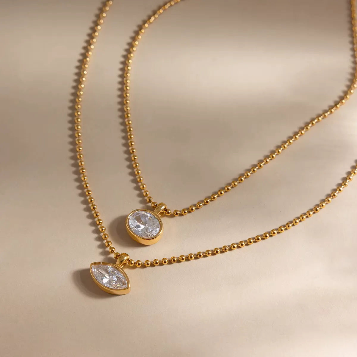 Selene Ball Chain Solitaire Necklace