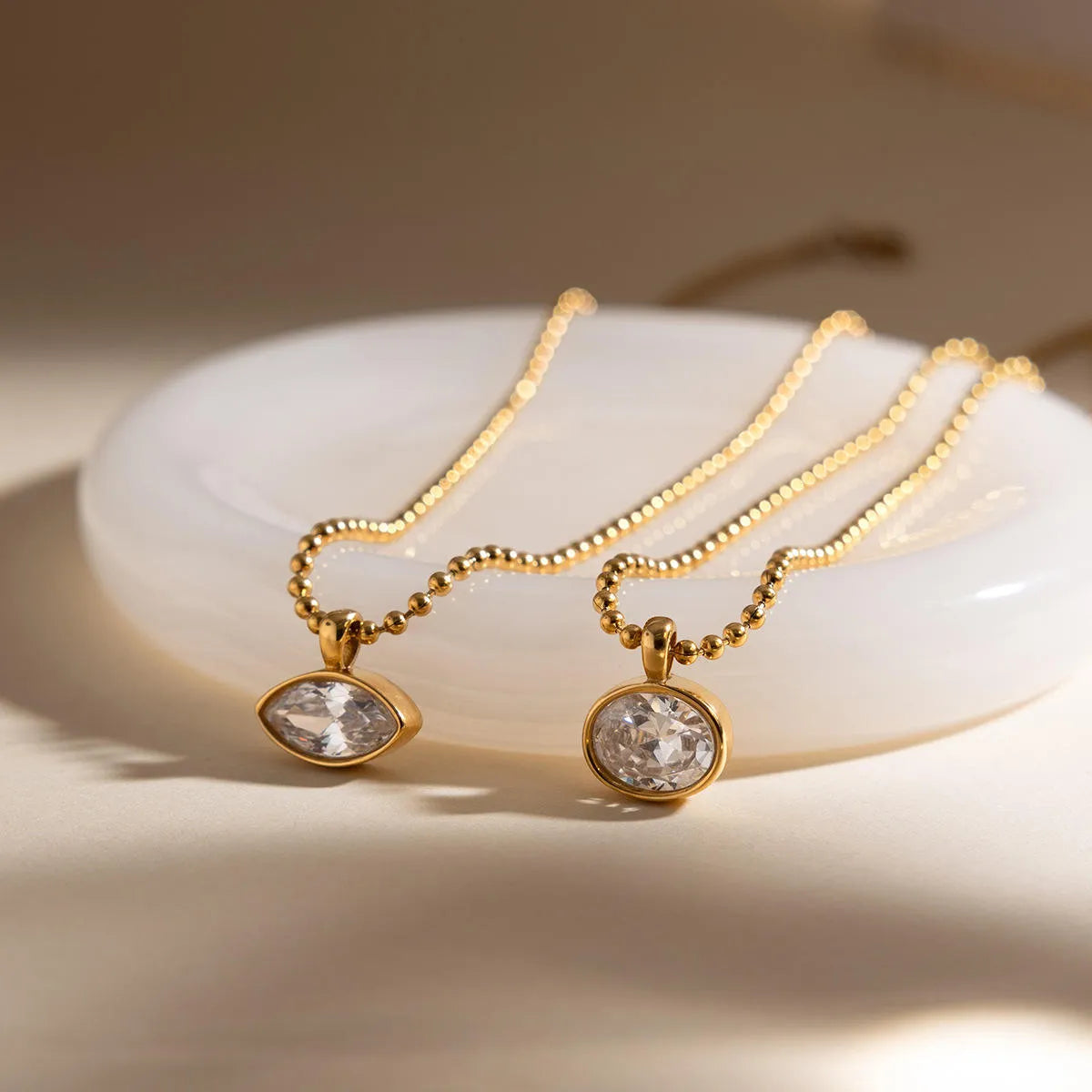 Selene Ball Chain Solitaire Necklace